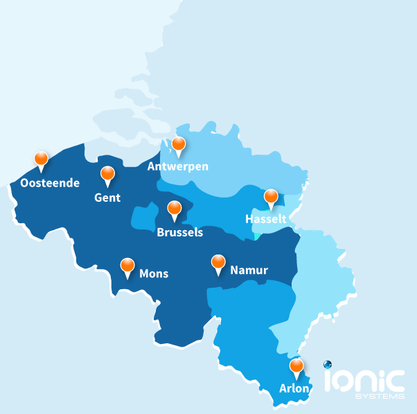 Water hardness map of Belgium