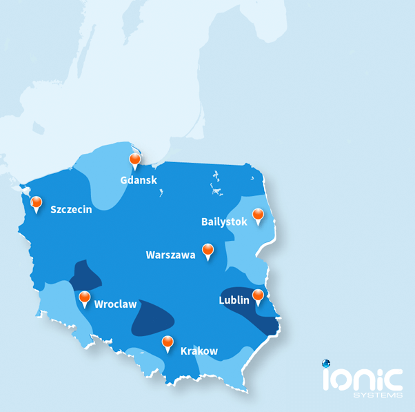 Water hardness map of Poland