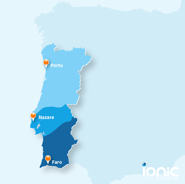 Water hardness map of Portugal