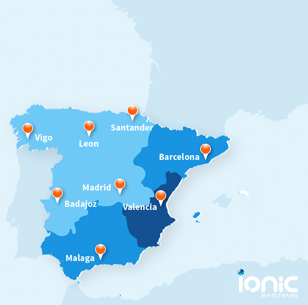 Water hardness map of Spain