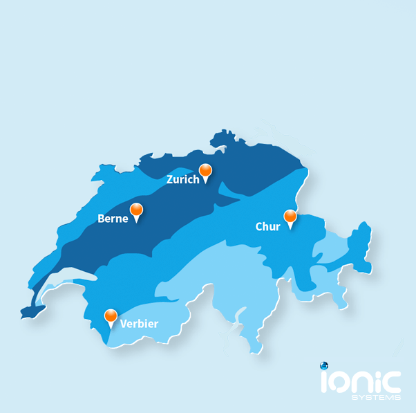 Water hardness map of Switzerland